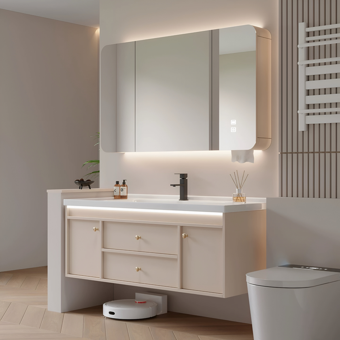 PELO Cream Bathroom Vanity Sink