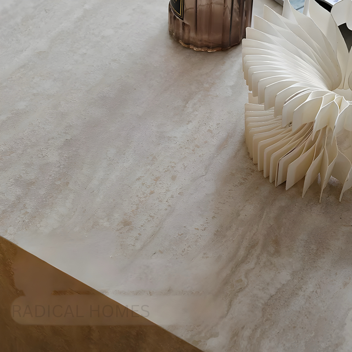 TESSERA Modern Travertine Sintered Stone Coffee Table