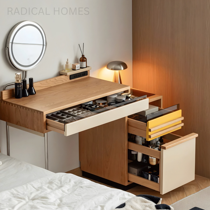 AOMI Scandinavian Solid Wood Vanity Table