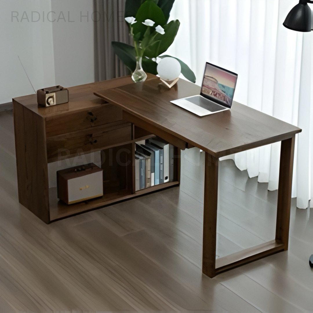 HENDRIX Modern Walnut Wood Study Table