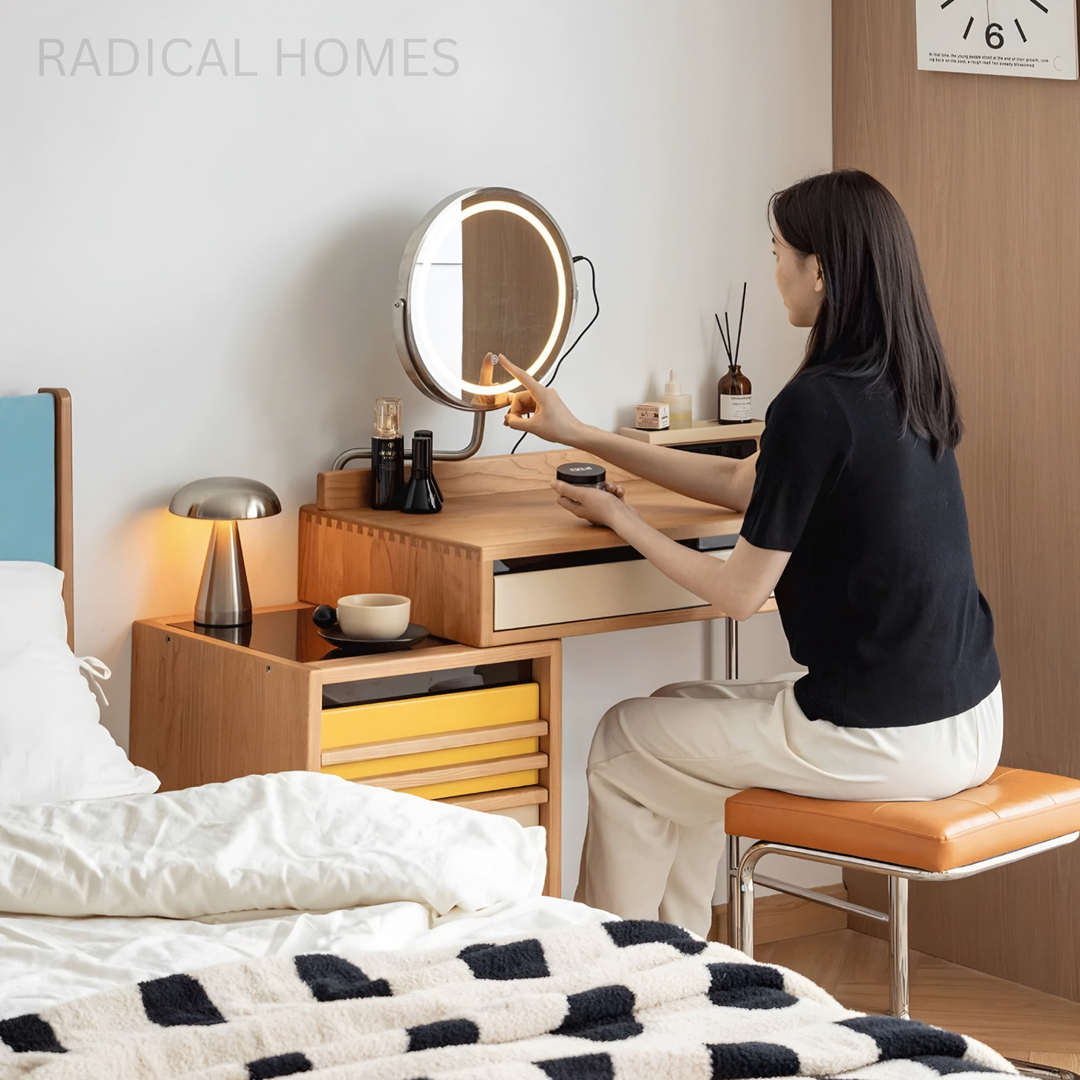 AOMI Scandinavian Solid Wood Vanity Table