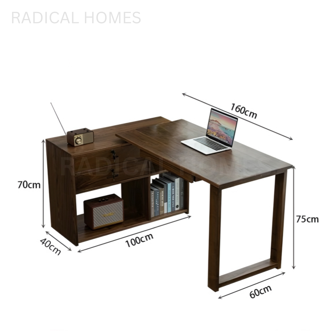 HENDRIX Modern Walnut Wood Study Table