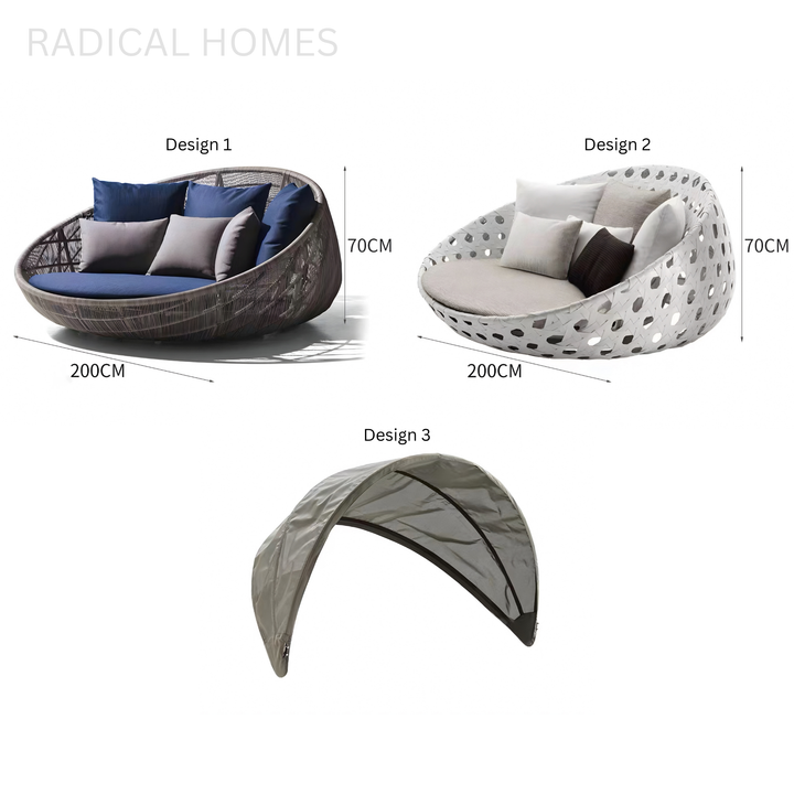 SOLANO Modern Outdoor Round Daybed - Radical Homes Singapore