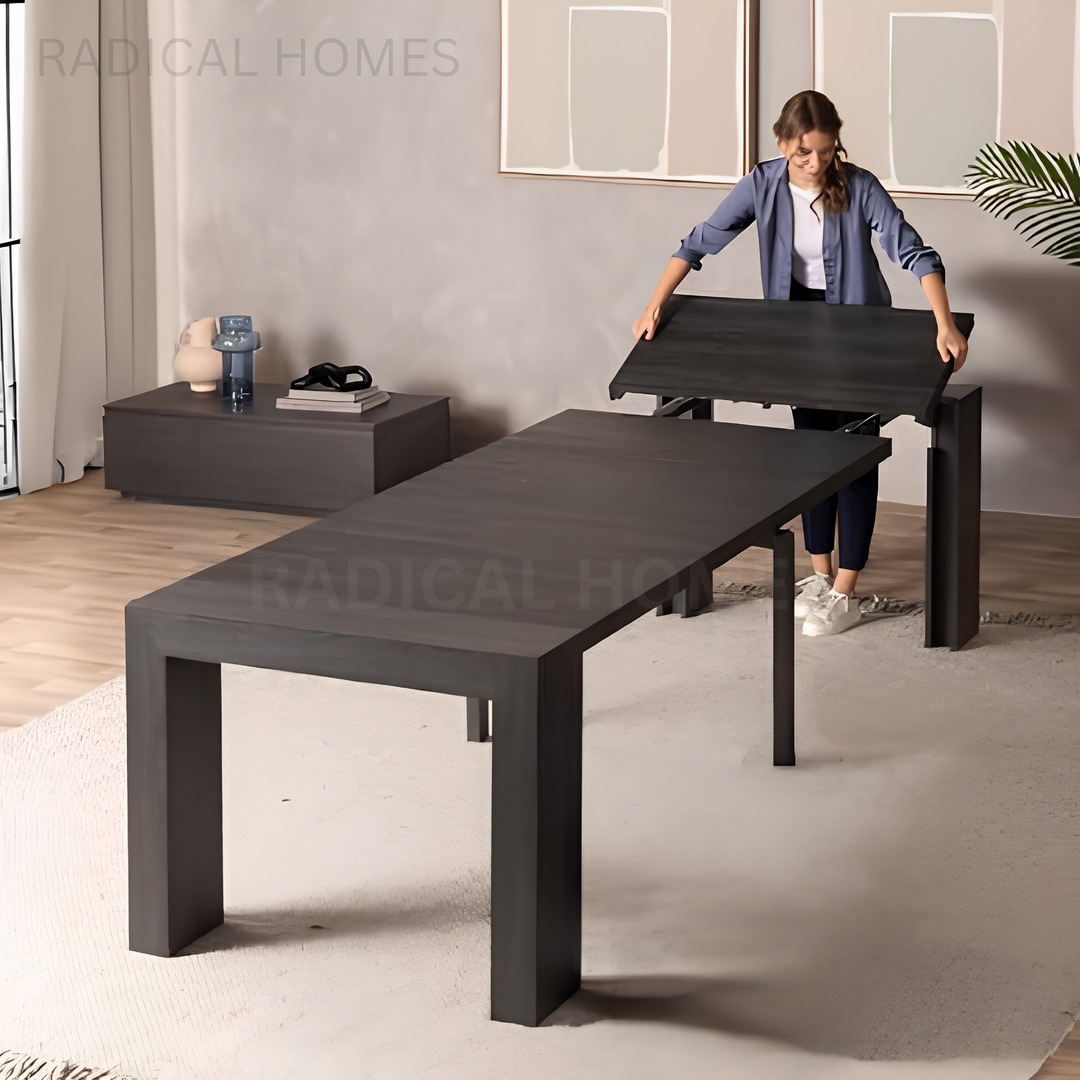 KADEN Modern Solid Wood Extendable Dining Table