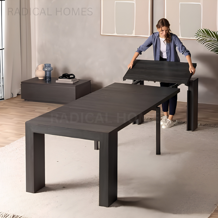 KADEN Modern Solid Wood Extendable Dining Table