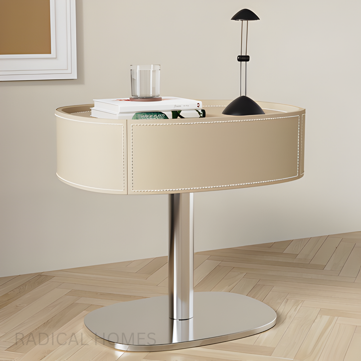 KATIMA Modern Leather Bedside Table