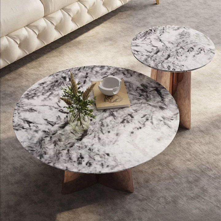 DOEL Modern Marble Round Coffee Table