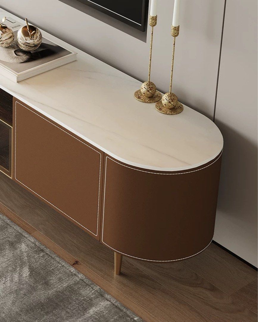 JALTE Modern Leather TV Console