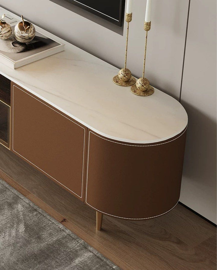 JALTE Modern Leather TV Console
