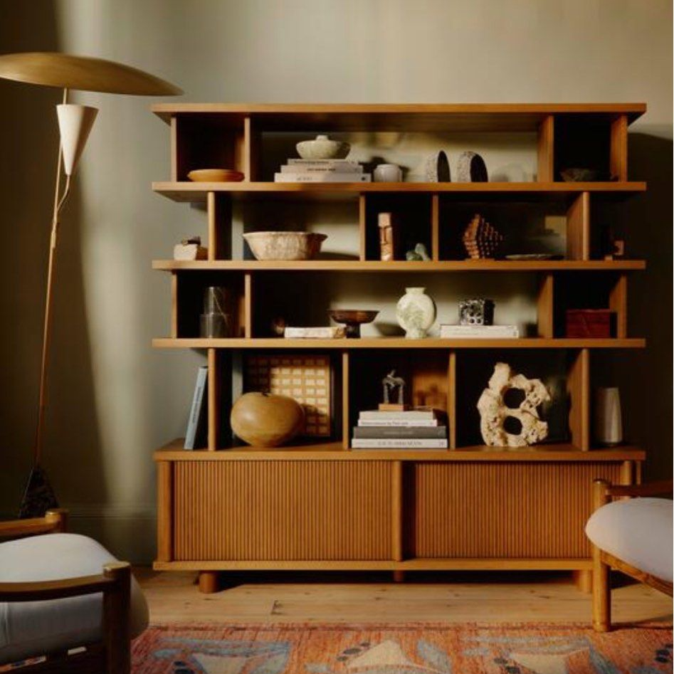 FABRICIO Modern Solid Wood Display Shelf