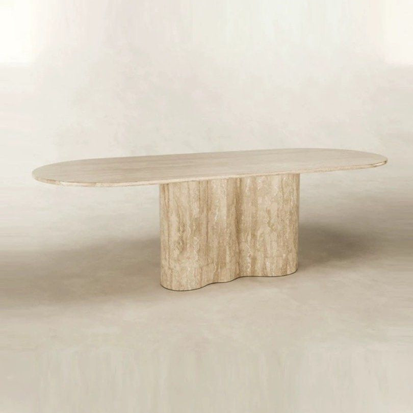 ROMAN Modern Travertine Dining Table