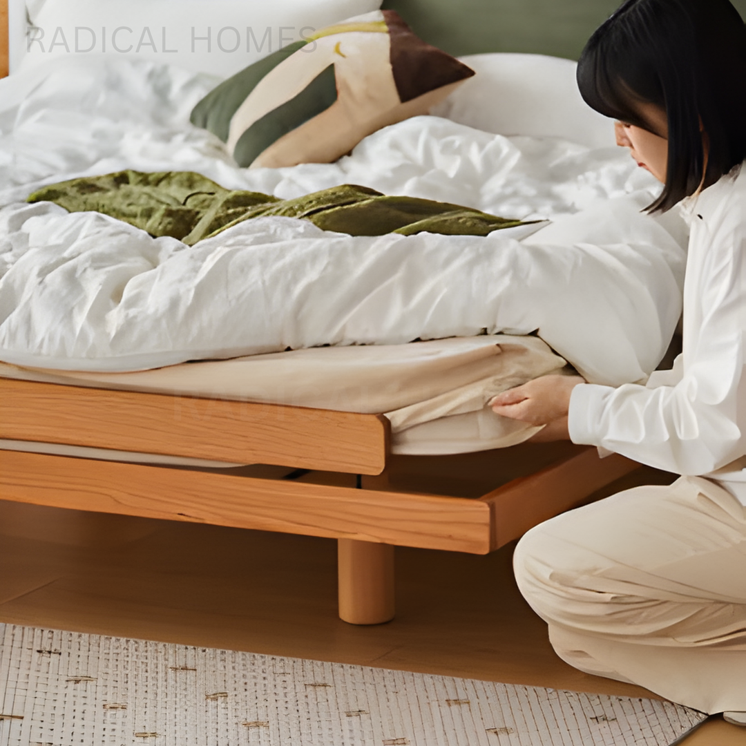 CLOUDEL Modern Solid Wood Bedframe - Radical Homes Singapore