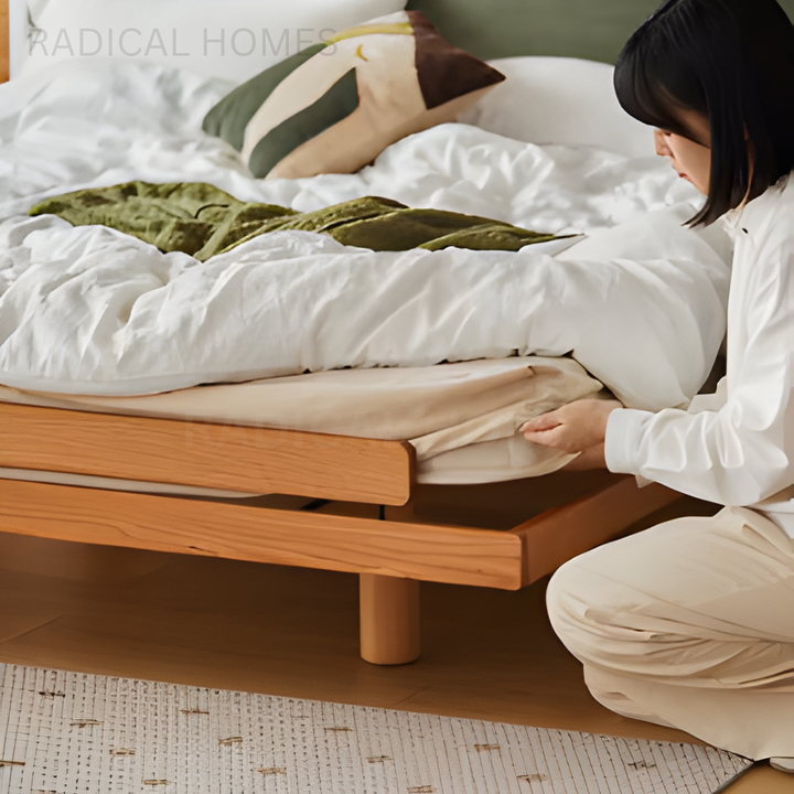 CLOUDEL Modern Solid Wood Bedframe - Radical Homes Singapore