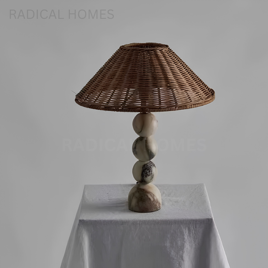 LYSANDRA Rustic Marble Table Lamp