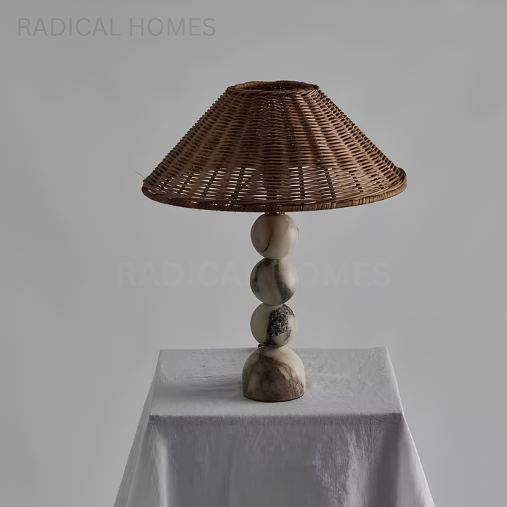 LYSANDRA Rustic Marble Table Lamp
