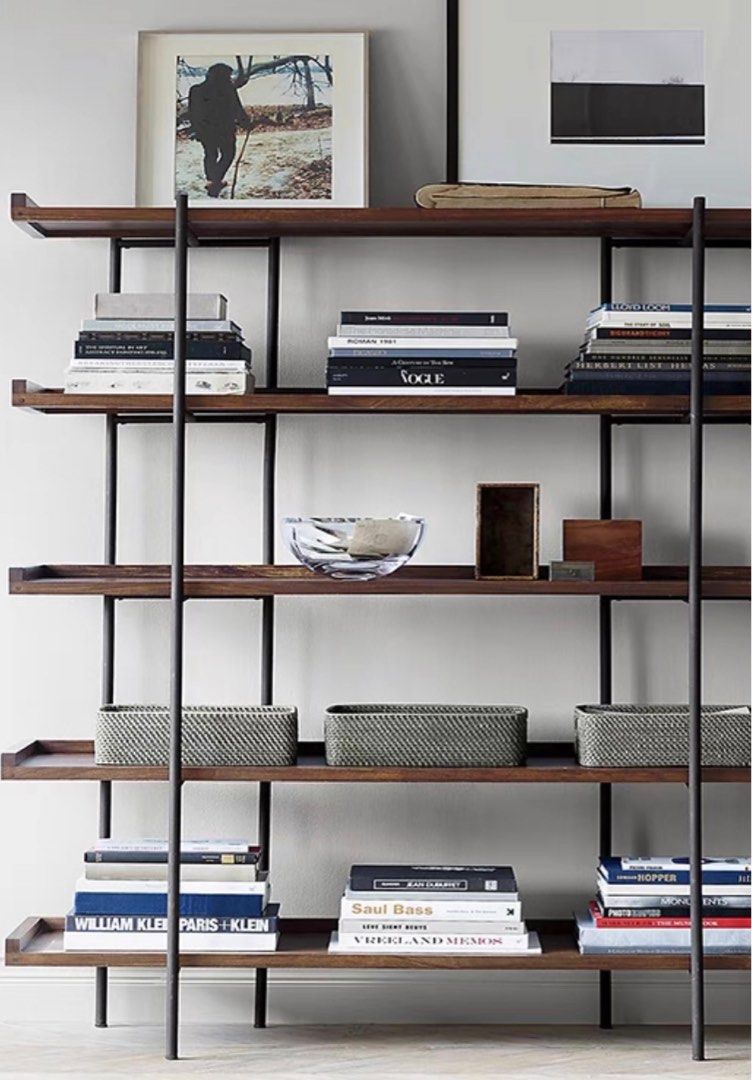 EDUARDO Industrial Solid Wood Display Shelf