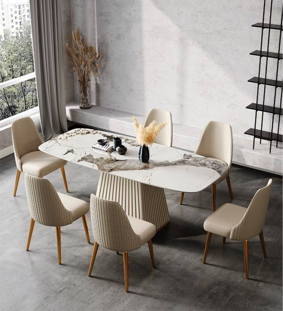 AEDA Modern Leather Dining Chair