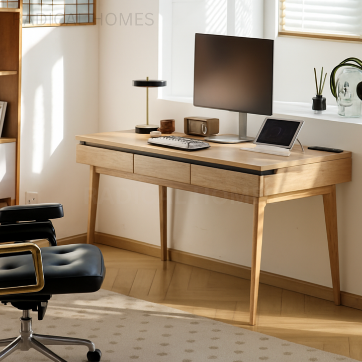 OKY Modern Solid Wood Study Table - Radical Homes Singapore