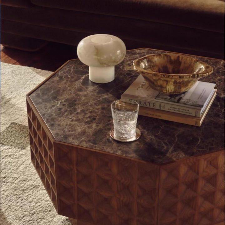 ROFIEL Rustic Marble Coffee Table