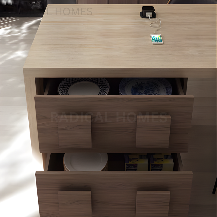 CODY Modern Travertine Dining Table Island - Radical Homes Singapore
