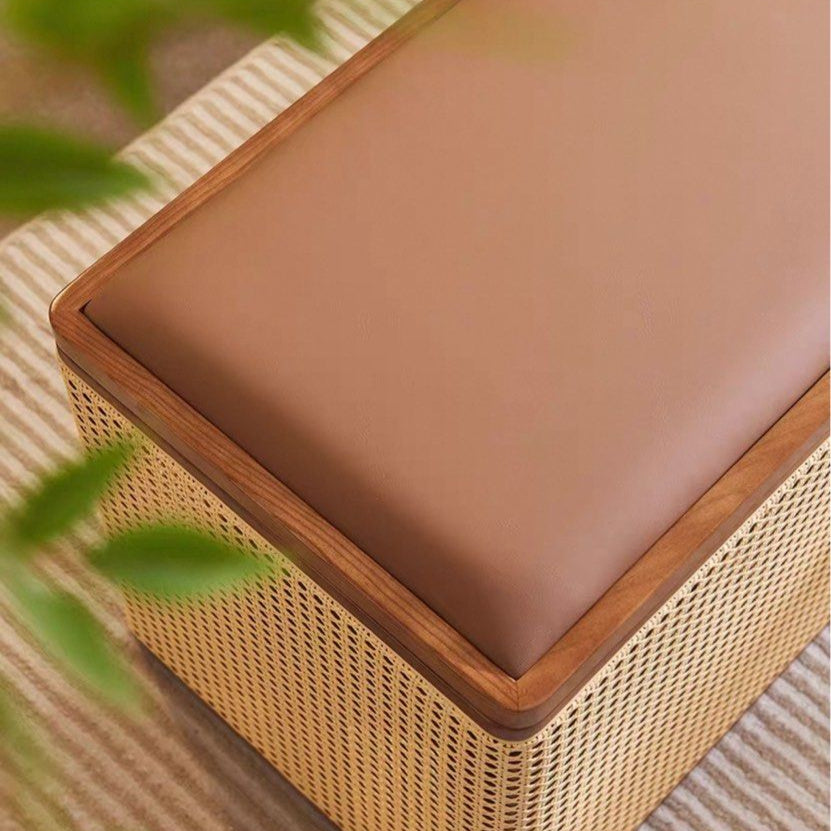 JELINA Rattan Bench With Storage
