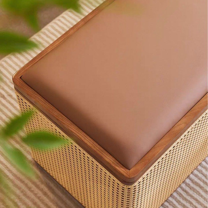 JELINA Rattan Bench With Storage