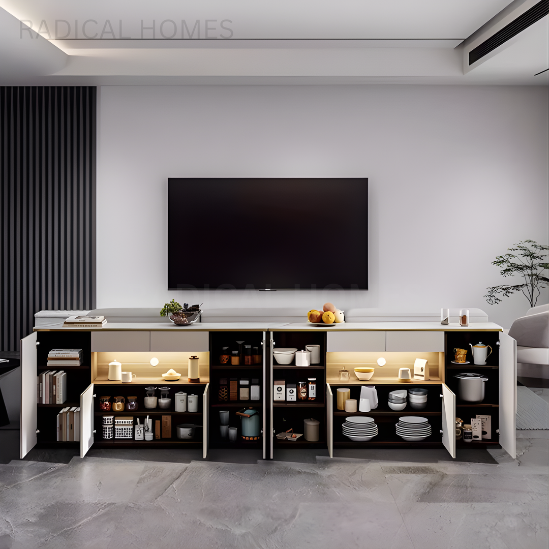 MUNCHER Modern Slim Sintered Stone Sideboard - Radical Homes Singapore