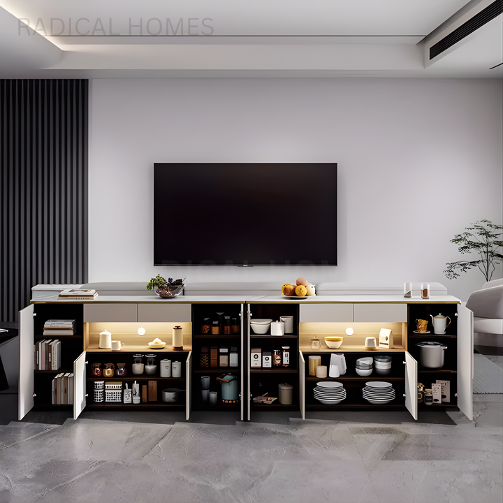 MUNCHER Modern Slim Sintered Stone Sideboard - Radical Homes Singapore