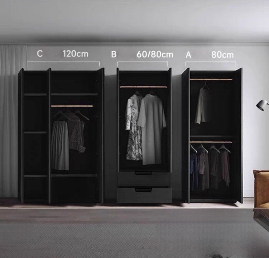 HENRYK Modern Black Wardrobe