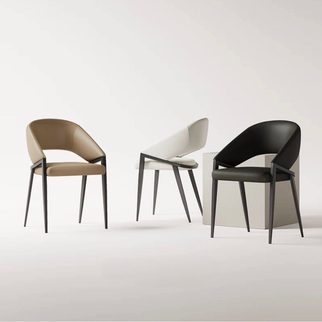 MOKIERA Modern Leather Dining Chair - Radical Homes Singapore