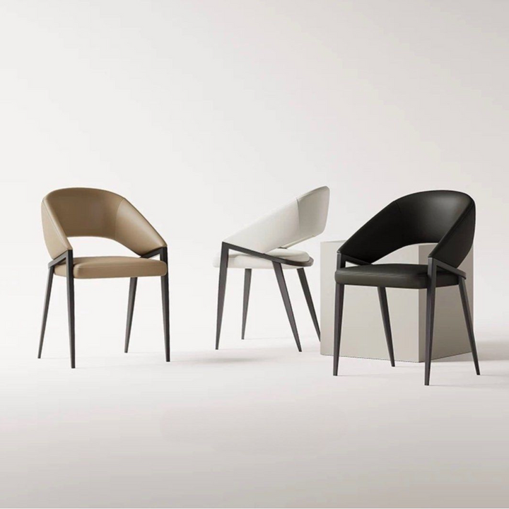 MOKIERA Modern Leather Dining Chair - Radical Homes Singapore
