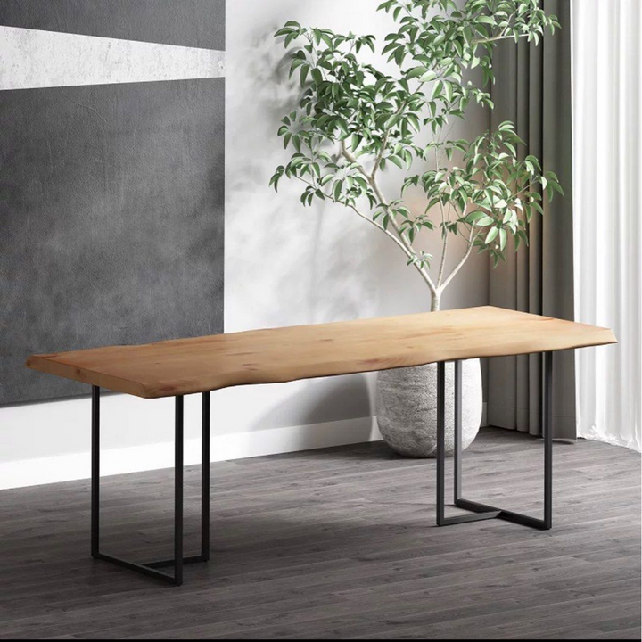HOLMES Industrial Solid Wood Dining Table