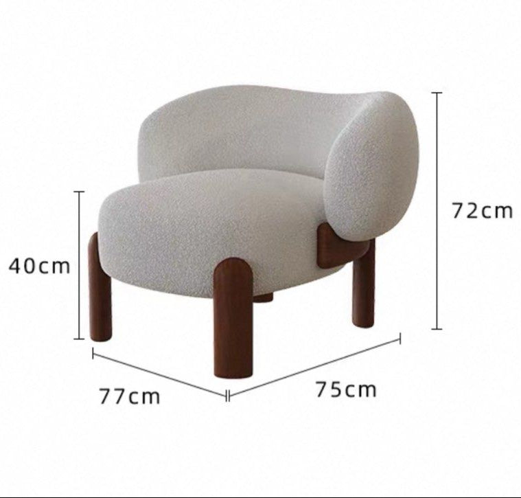 RAVIEA Modern Curved Boucle Lounge Chair