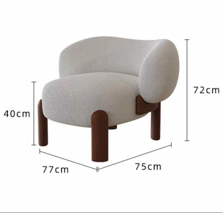 RAVIEA Modern Curved Boucle Lounge Chair