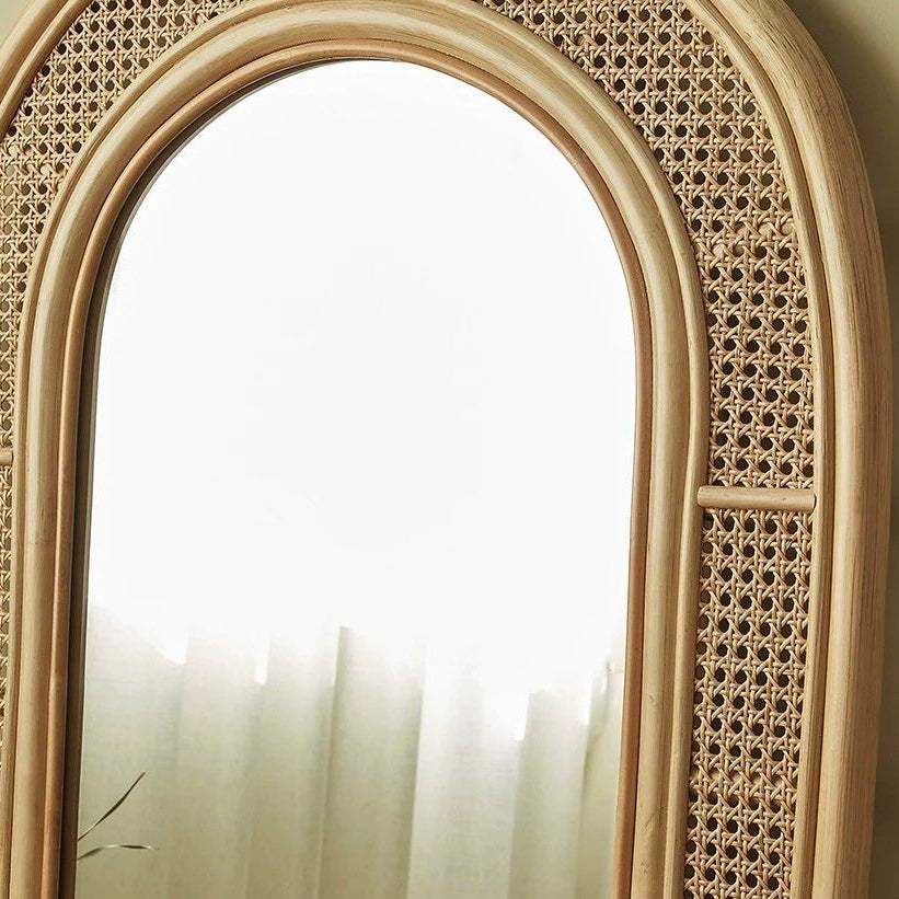 AUFREI Modern Full Length Rattan Mirror