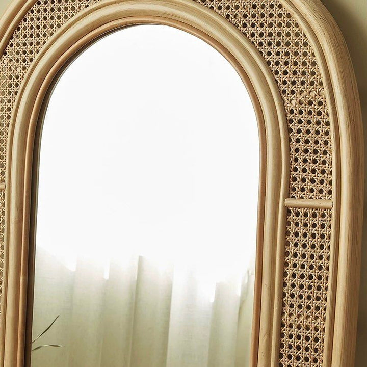 AUFREI Modern Full Length Rattan Mirror