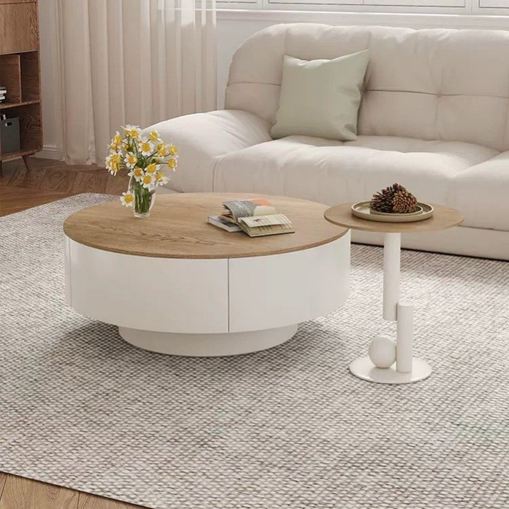 AOME Japandi Sintered Stone Round Coffee Table