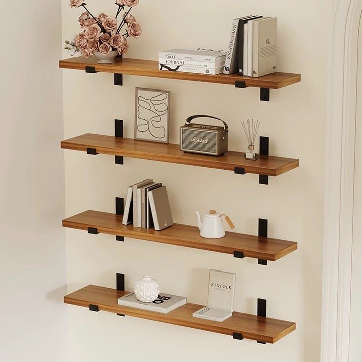 DENURY Modern Solid Wood Wall Shelf