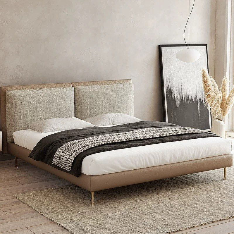 HOSRER Modern Leather Bedframe