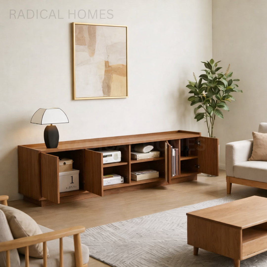 ARIA Wabi Sabi Solid Wood TV Console - Radical Homes Singapore