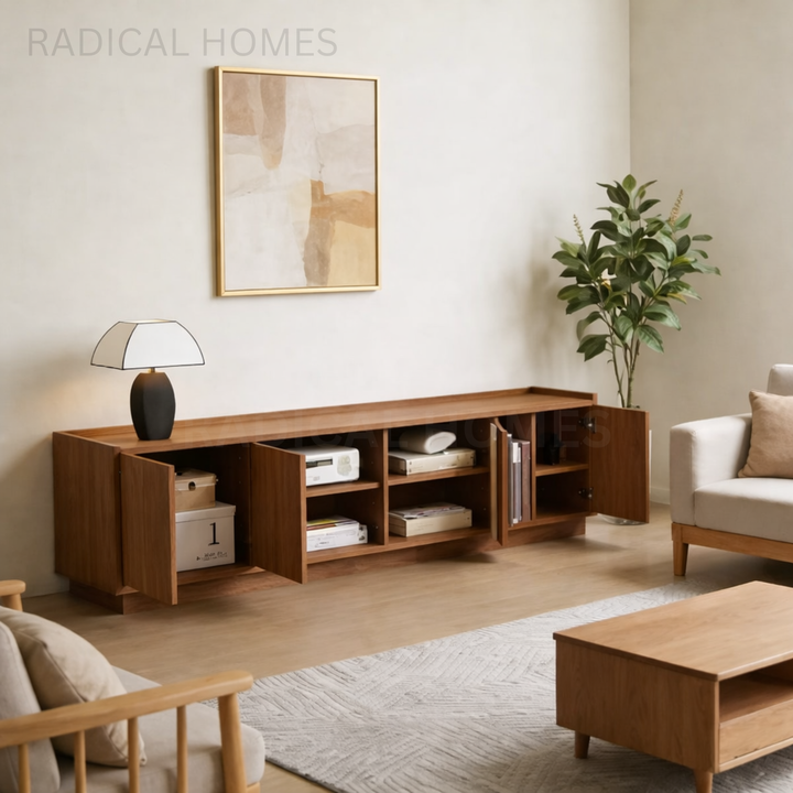 ARIA Wabi Sabi Solid Wood TV Console - Radical Homes Singapore