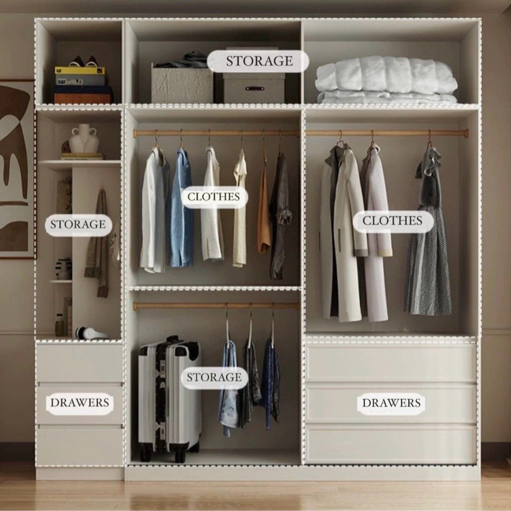JENNIE Modern Cream Wardrobe