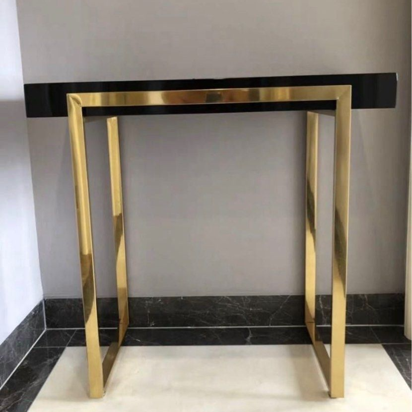 THALES Modern Chrome Gold Console Table