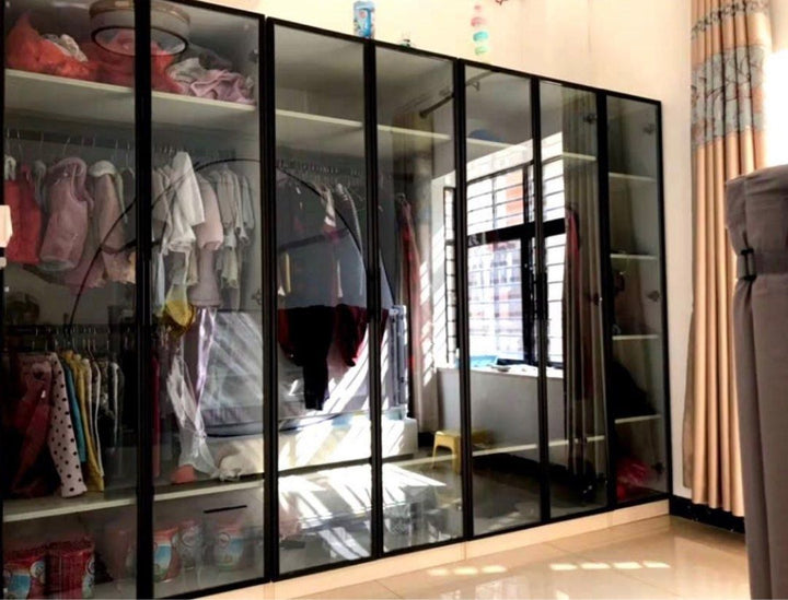 MARCIA Modern Rustic Glass Wardrobe