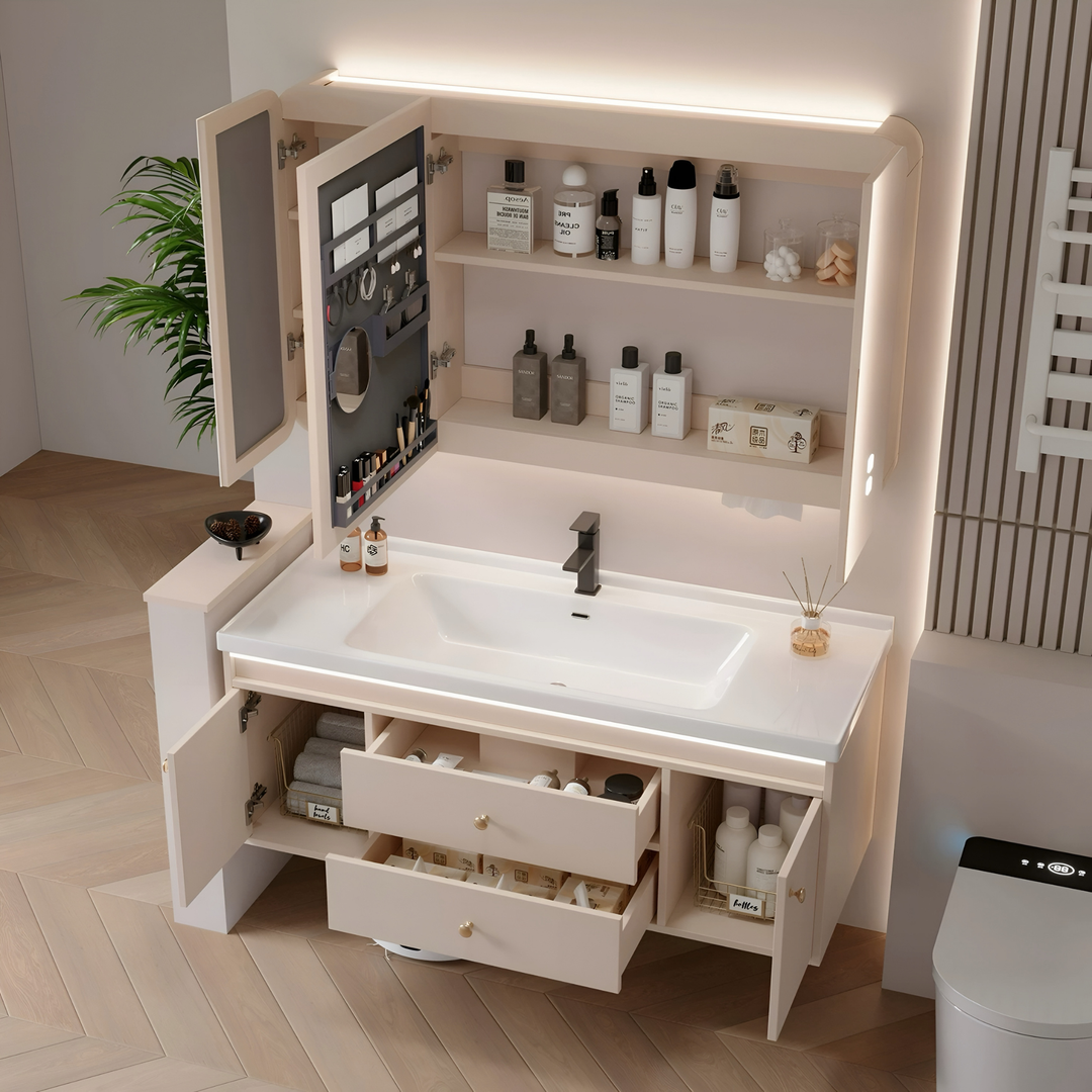 PELO Cream Bathroom Vanity Sink