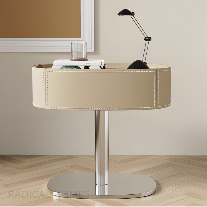 KATIMA Modern Leather Bedside Table