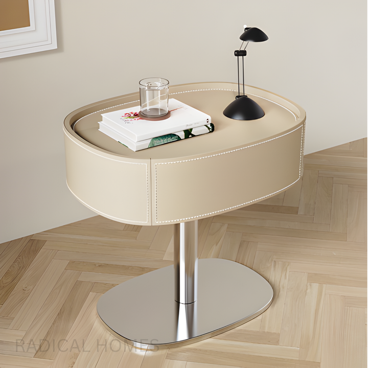 KATIMA Modern Leather Bedside Table