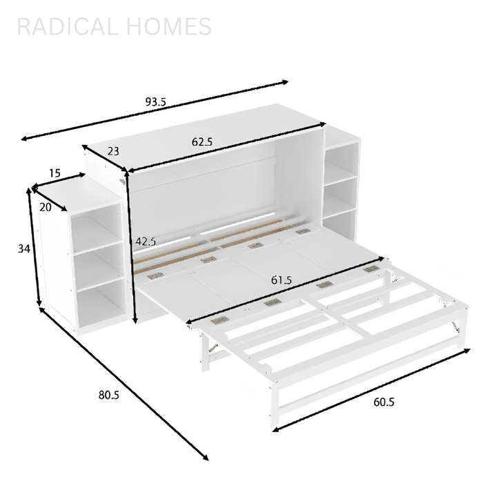ZALDI Modern Murphy Storage Bedframe