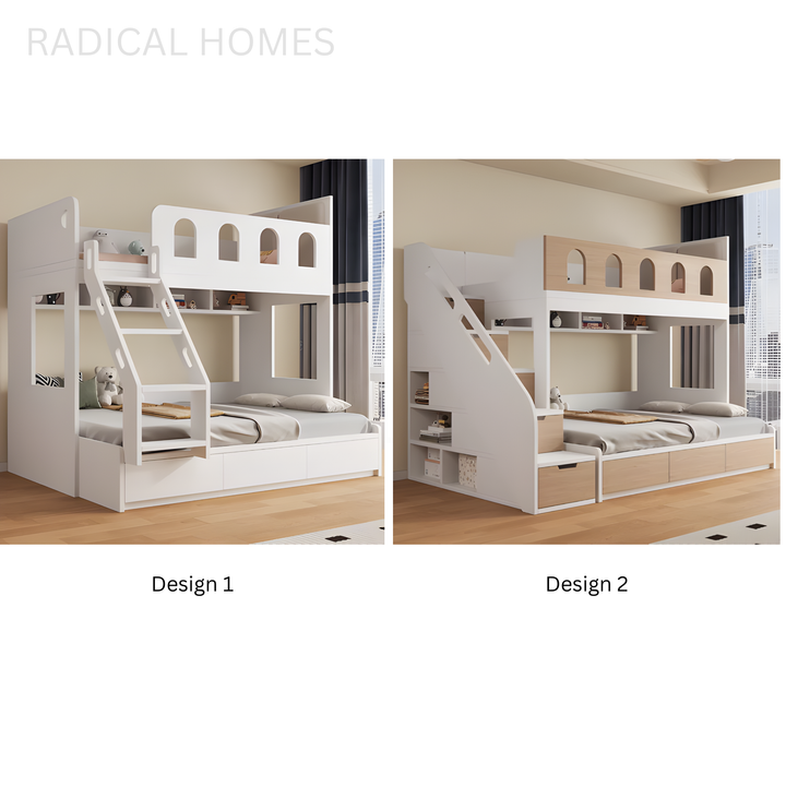HAYES Modern Solid Wood Bunk Bedframe - Radical Homes Singapore