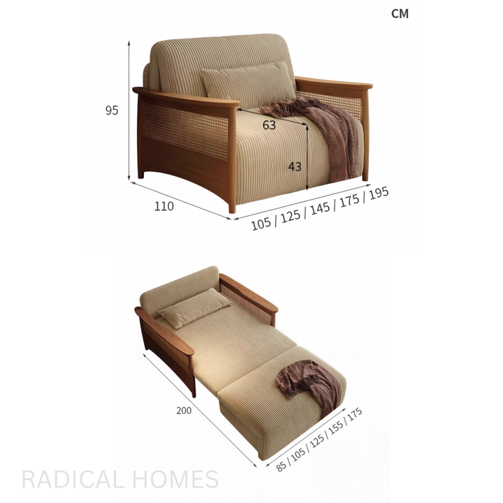 LUNARA Rattan Electric Recliner Sofa Bed